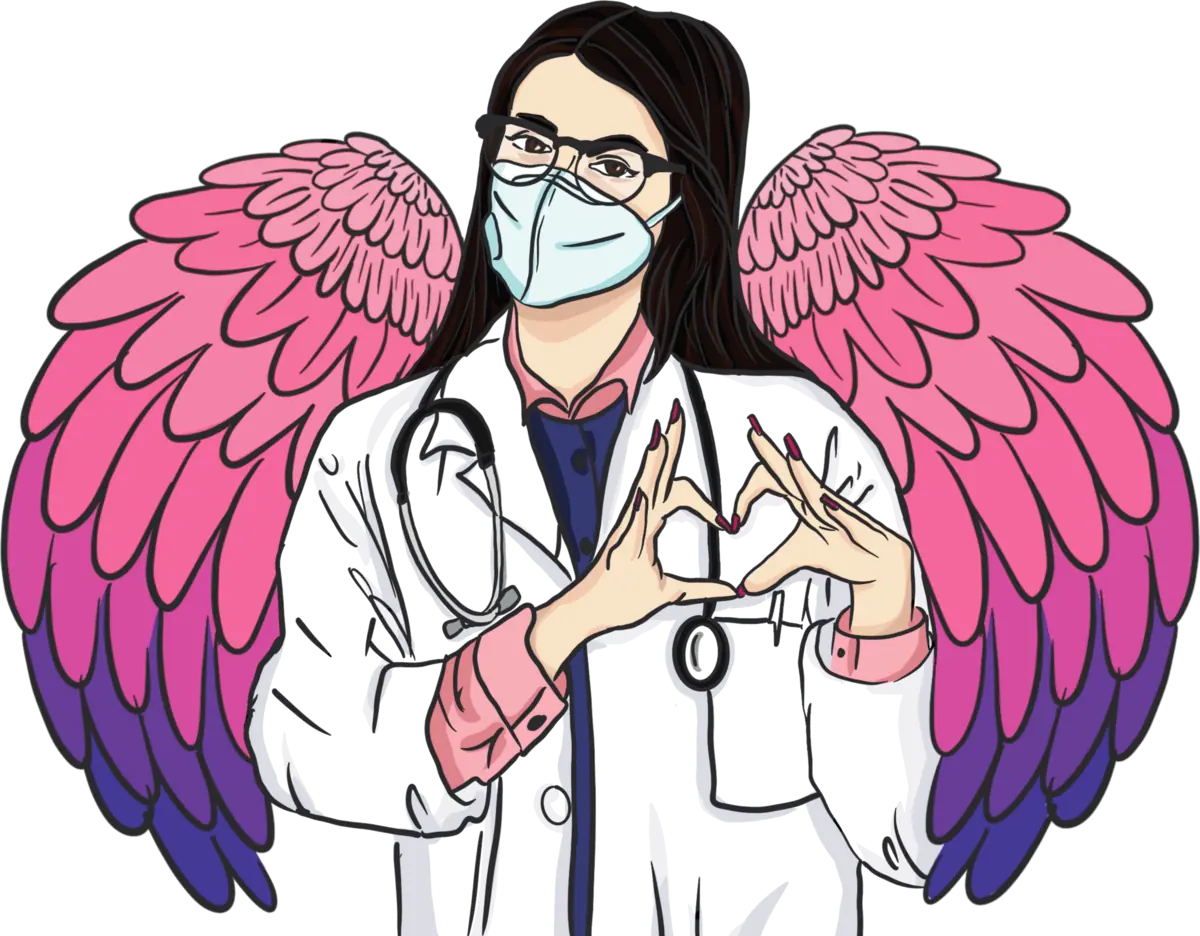 Healic mascot — caring doctor
