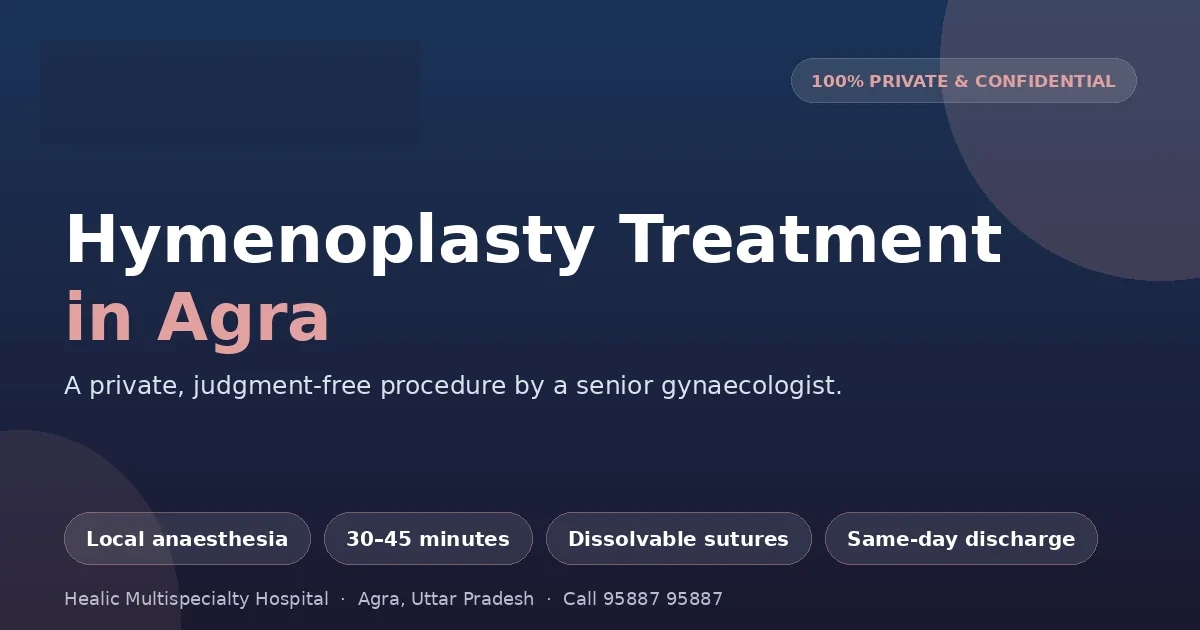 Hymenoplasty treatment in Agra at Healic Multispeciality Hospital — a private day-care procedure by a senior gynaecologist