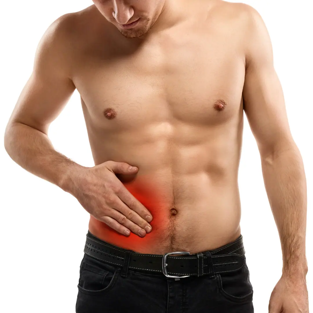 Visible bulge in groin or abdomen