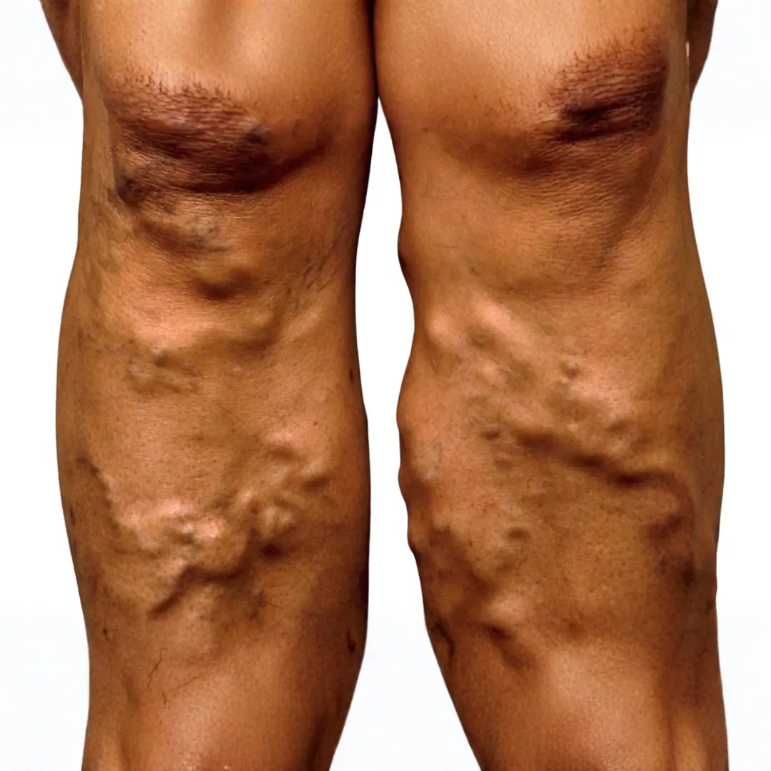 Dilated and tortured veins