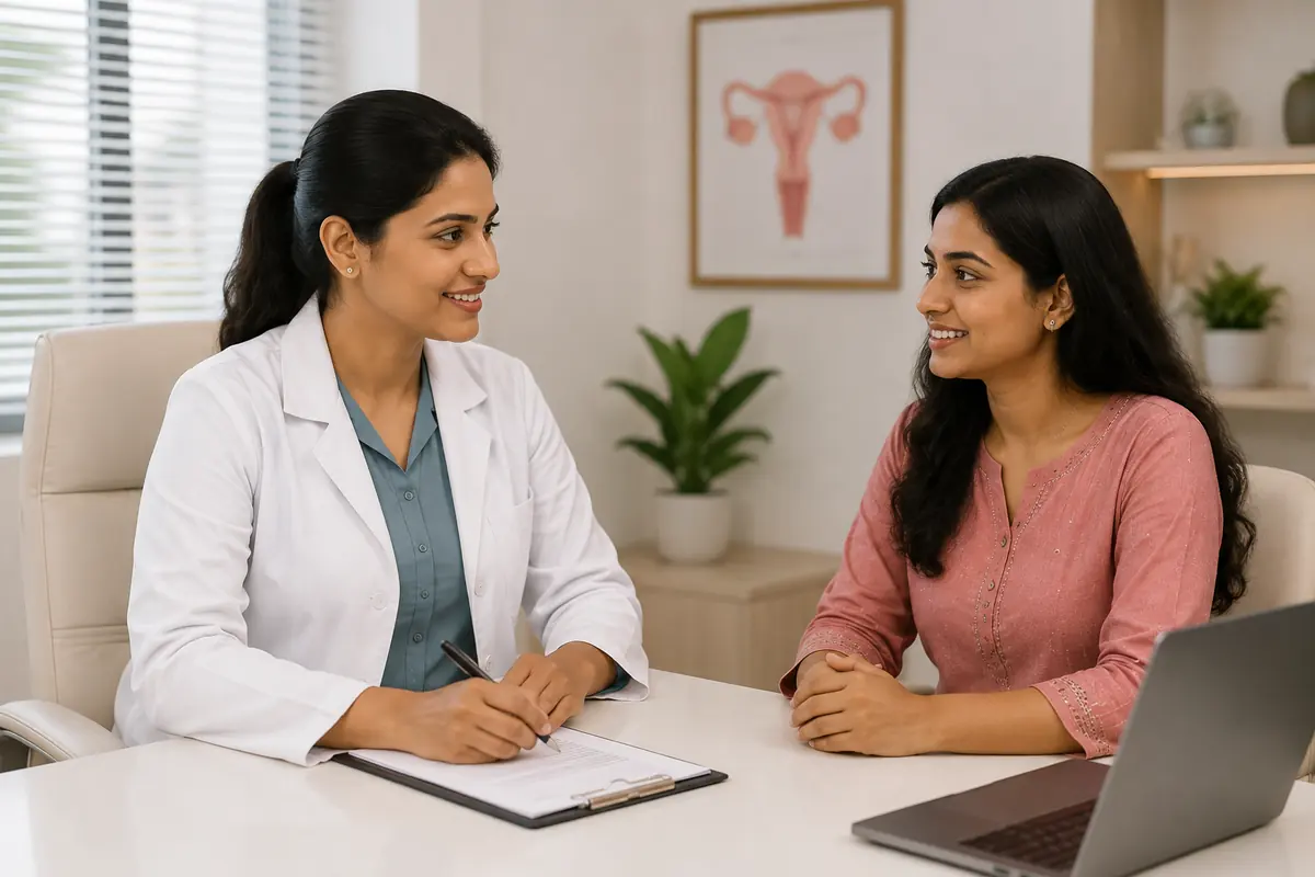 Cosmetic gynecologist consulting with patient at Healic